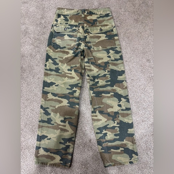 Free People We The Free Remy Camoflauge High Rise Crop Pants Cropped 26 - Picture 6 of 12